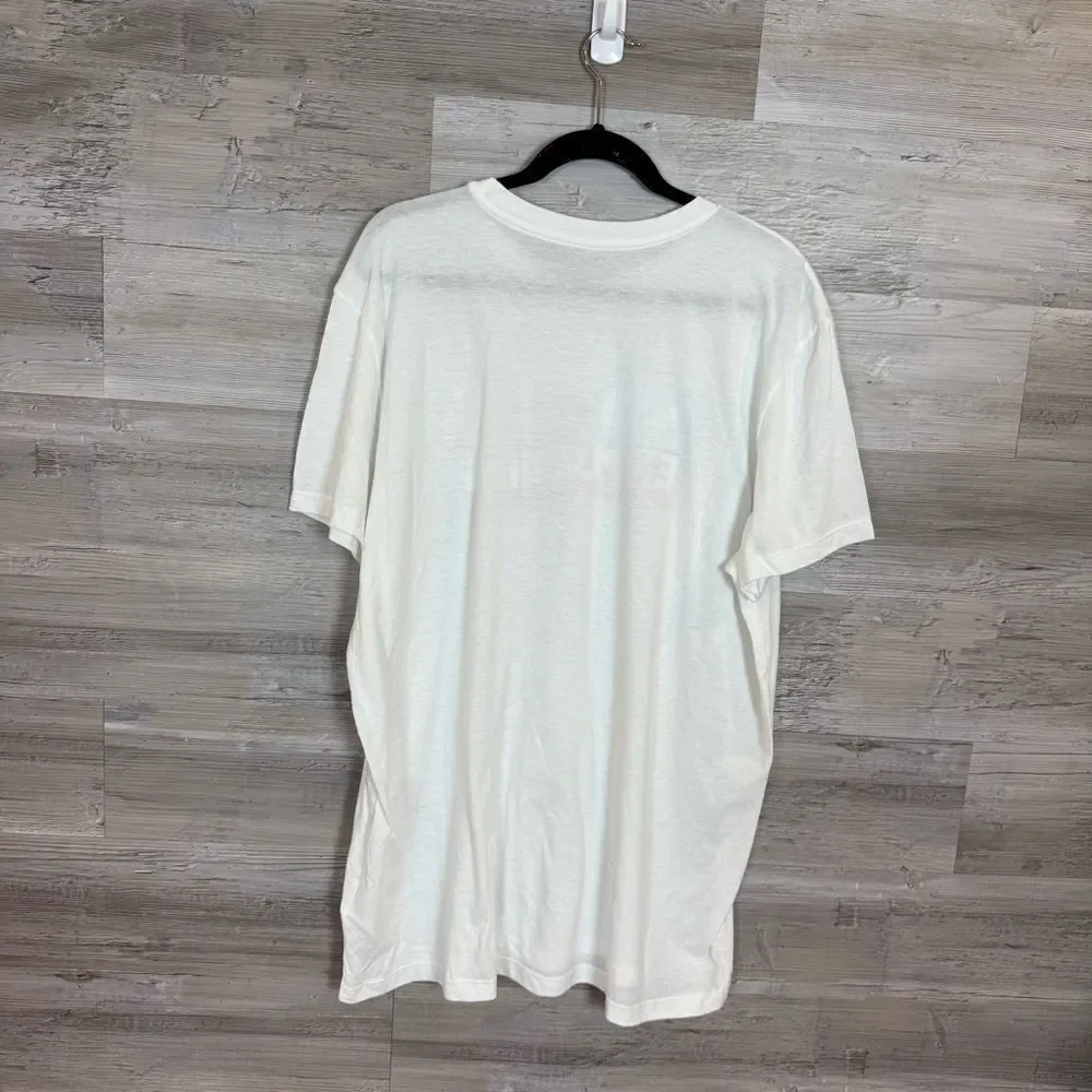 The North Face White Tee with Red and Blue Graphic